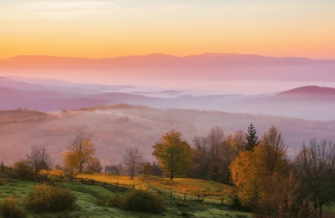 Calming mountain view for stress relief